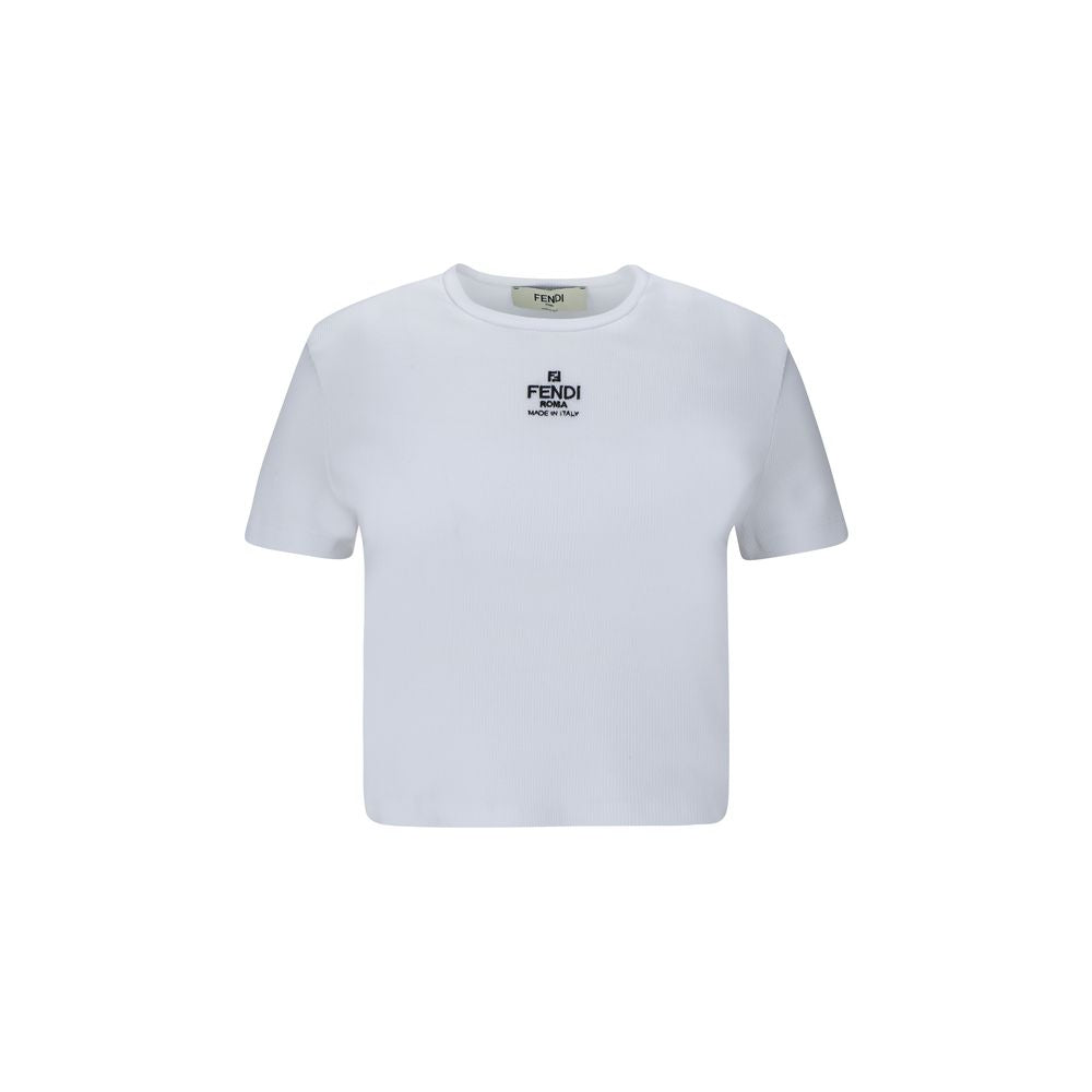 Fendi White Cotton T-Shirt