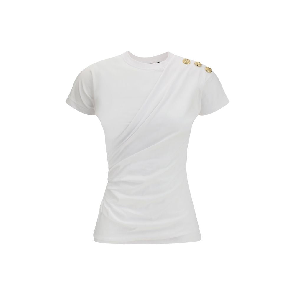 Balmain White Cotton T-Shirt