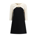 Valentino Black Fleece Wool Cocktail Dress