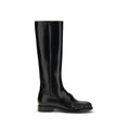 Prada Black Calf Leather Bos Taurus Boots