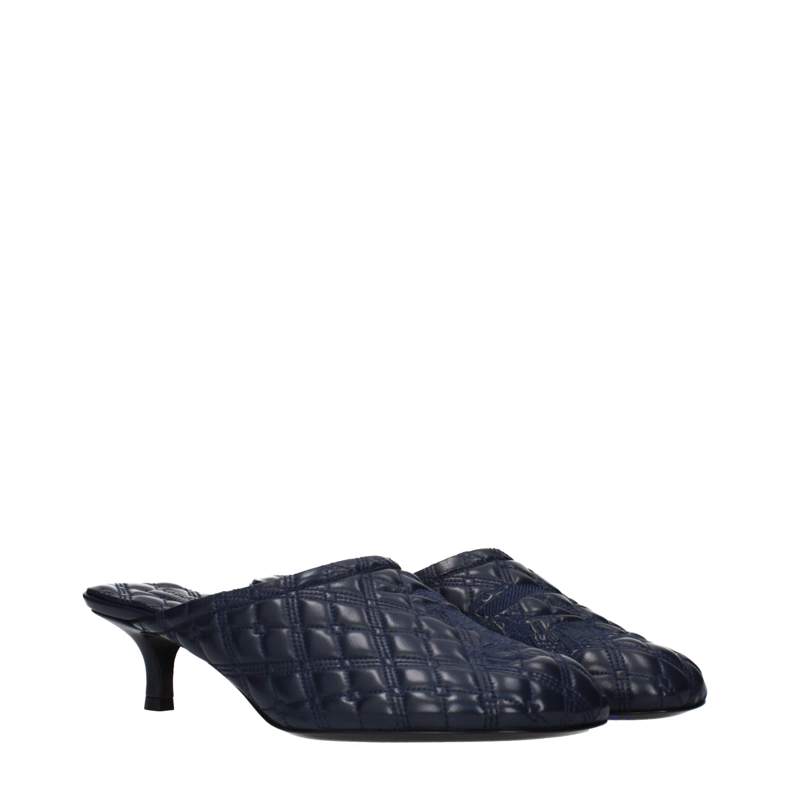 Burberry Blue Leather Slippers