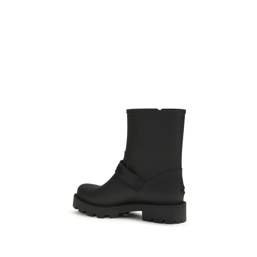 Jimmy Choo Black Polyurethane Rain Boots