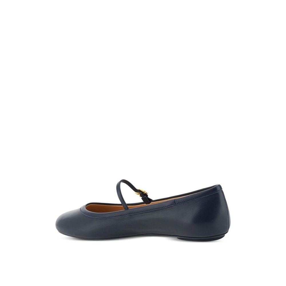 Gianvito Rossi Blue Fabric Ballet Flats