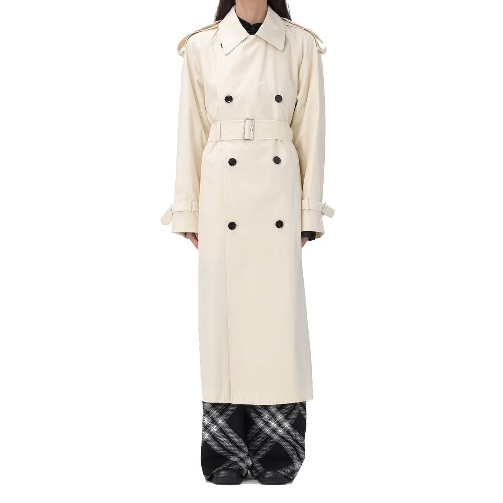 Burberry White Cotton Coat