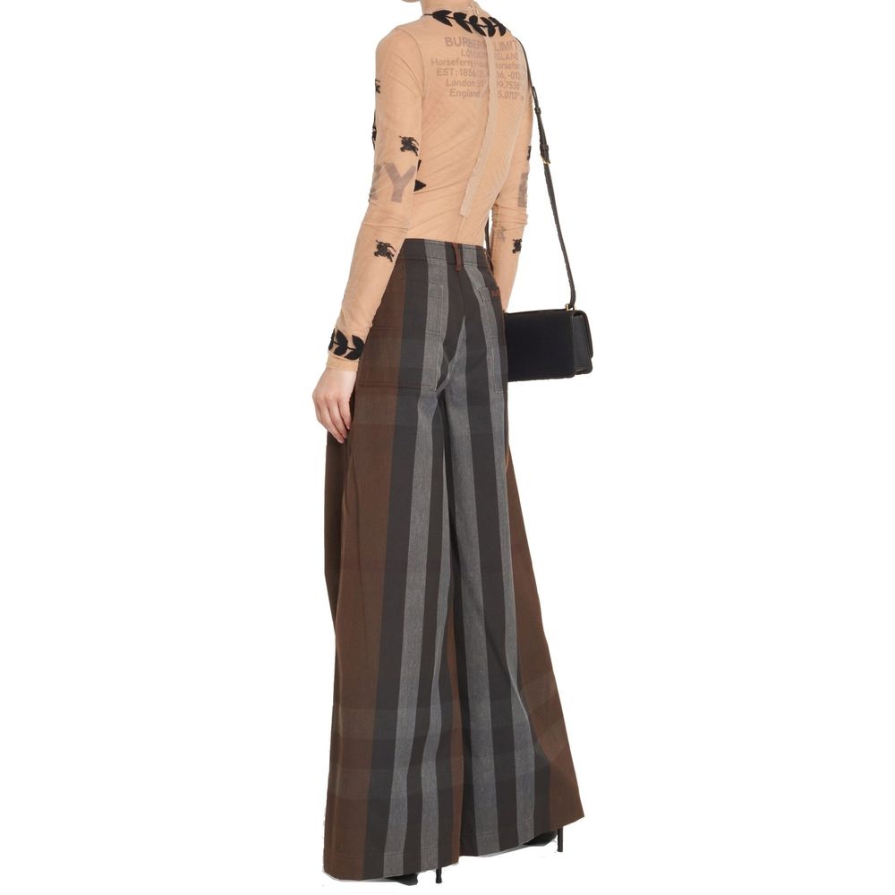 Burberry Brown Cotton Casual Pants