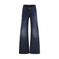 Balenciaga Blue Cotton Flared Jeans
