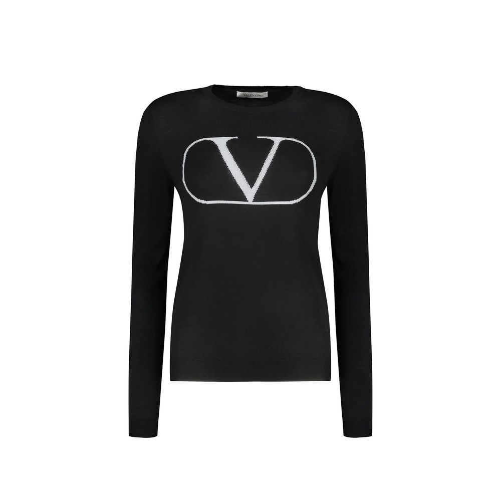 Valentino Black Virgin Wool Cashmere Sweater