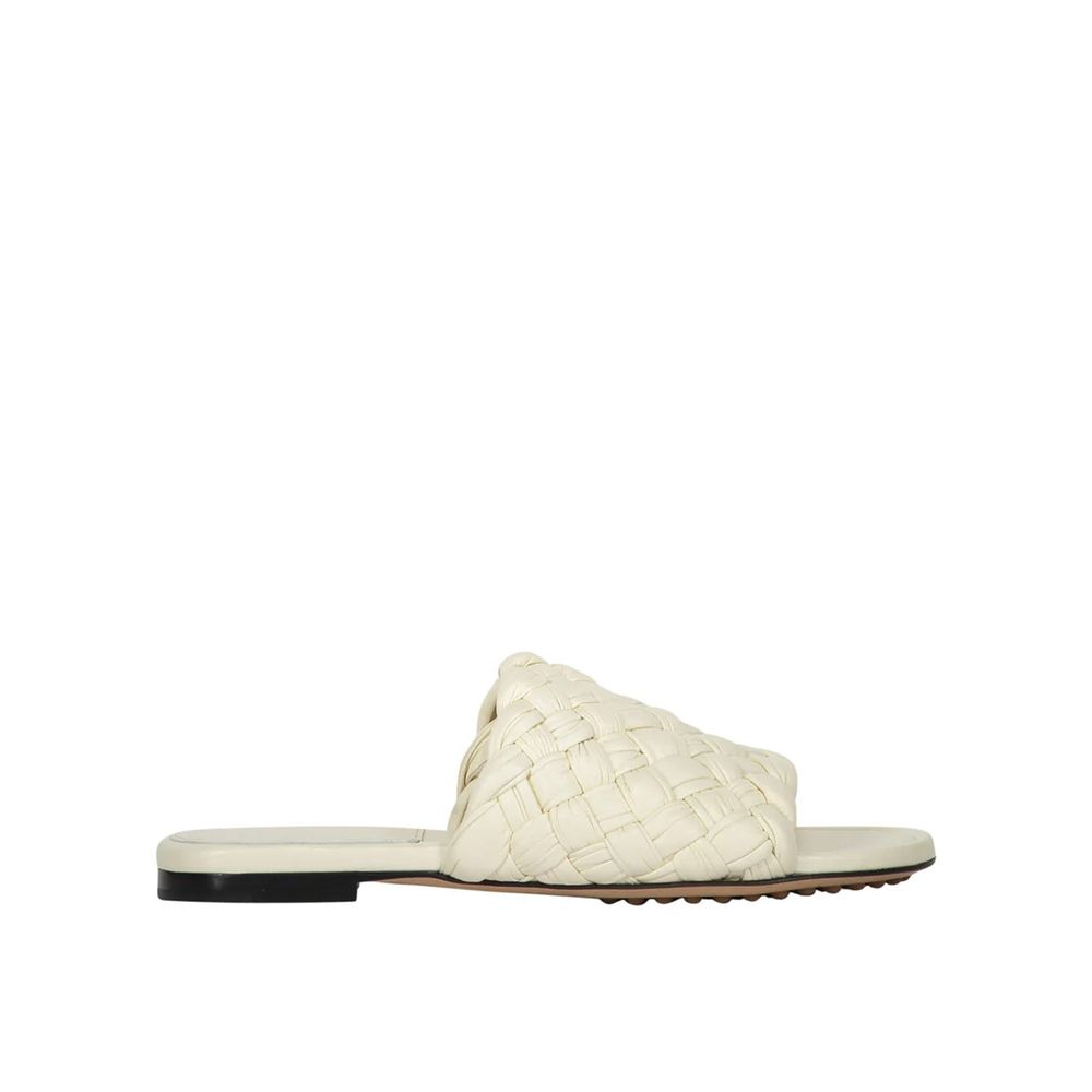 Bottega Veneta White Lamb Leather Mules