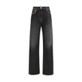 Versace Black Cotton Straight-Leg Jeans