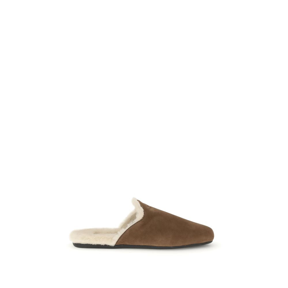 Prada Brown Calf Leather Bos Taurus Mules