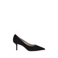 Jimmy Choo Black Goatskin Mid Heel Pumps