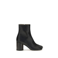 MM6 Black Calf Leather Bos Taurus Ankle Boots