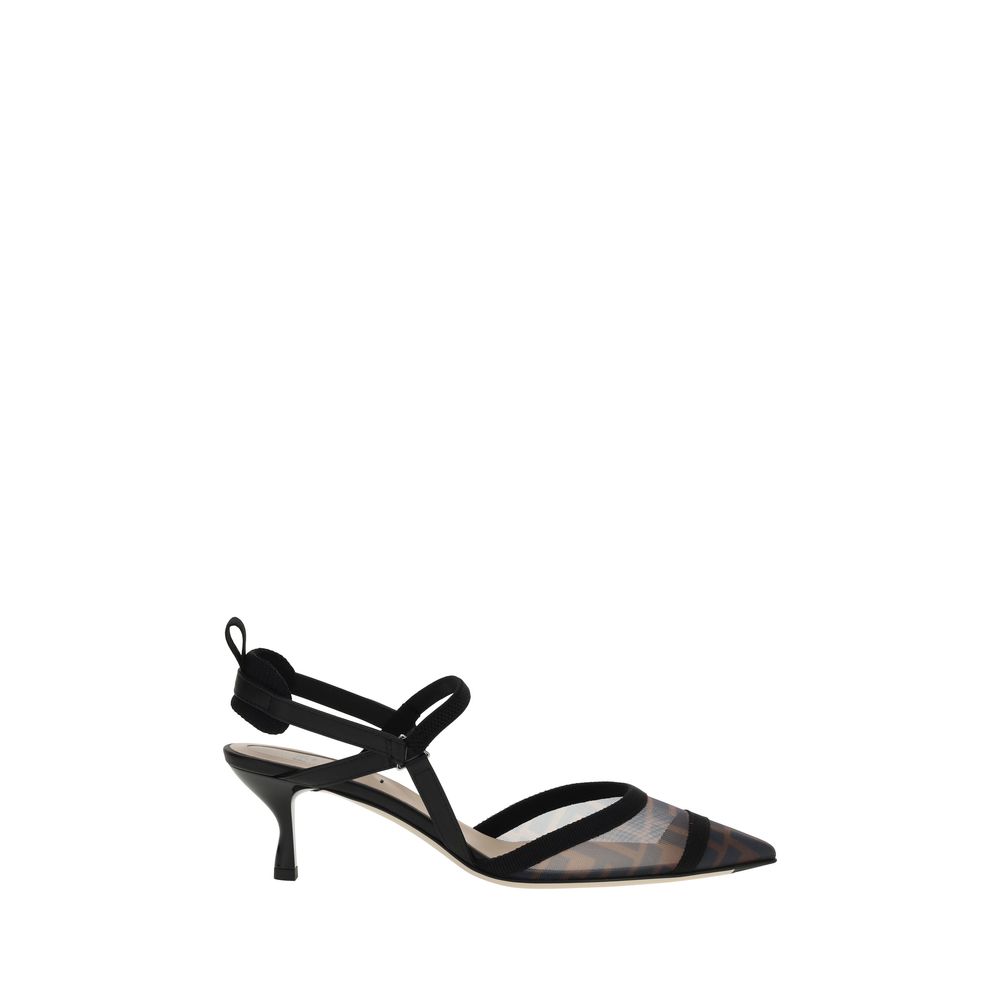 Fendi Black Calf Leather Bos Taurus Pumps