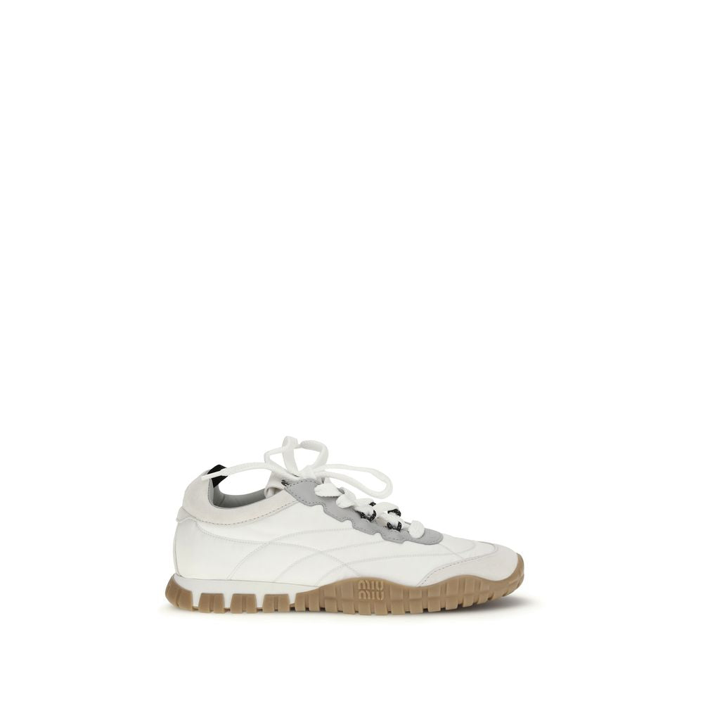 Miu Miu White Polyamide Athletic Sneakers