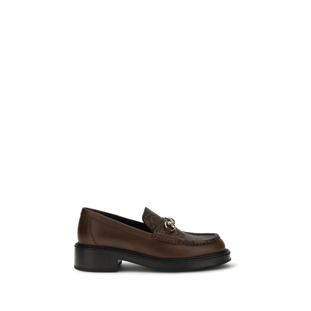 Gucci Brown Calf Leather Bos Taurus Slip-On Loafers