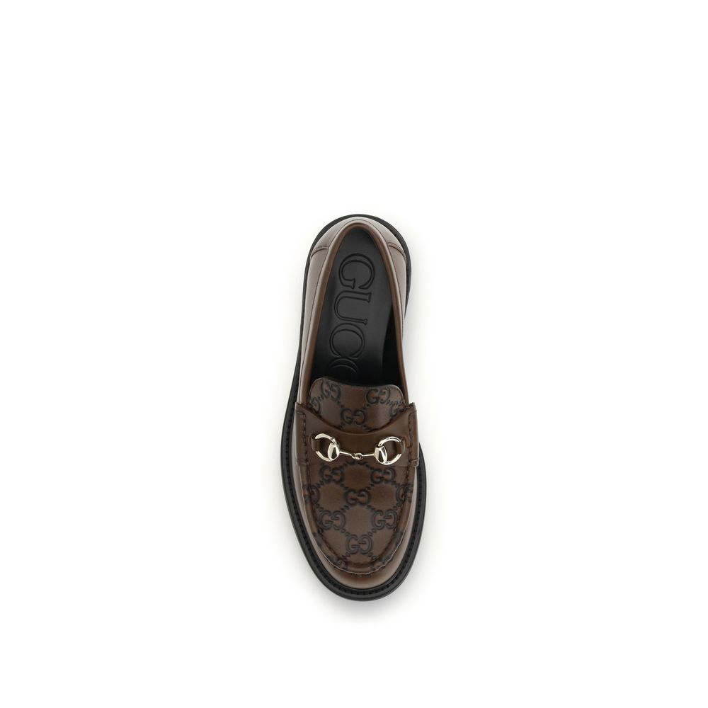 Gucci Brown Calf Leather Bos Taurus Slip-On Loafers