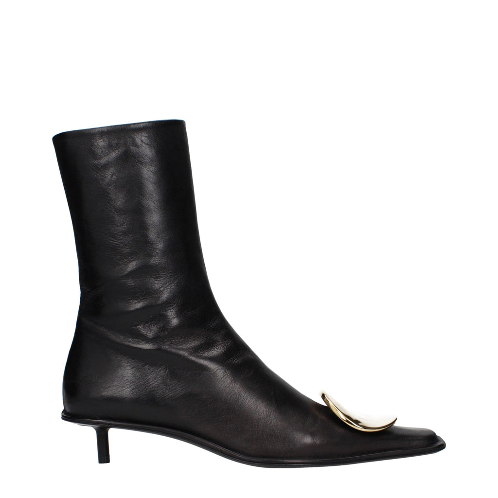 Jil Sander Black Leather Ankle Boots