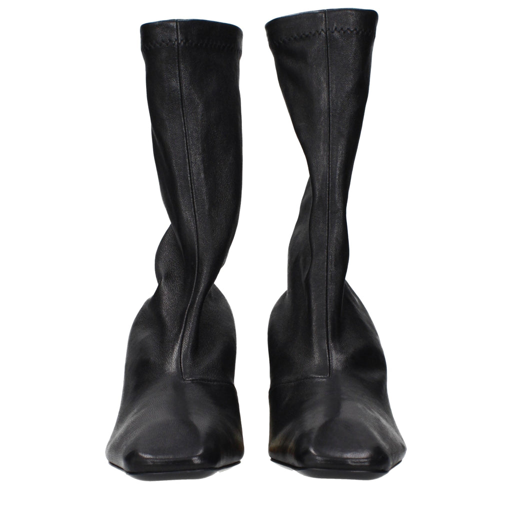 Jil Sander Black Leather Ankle Boots