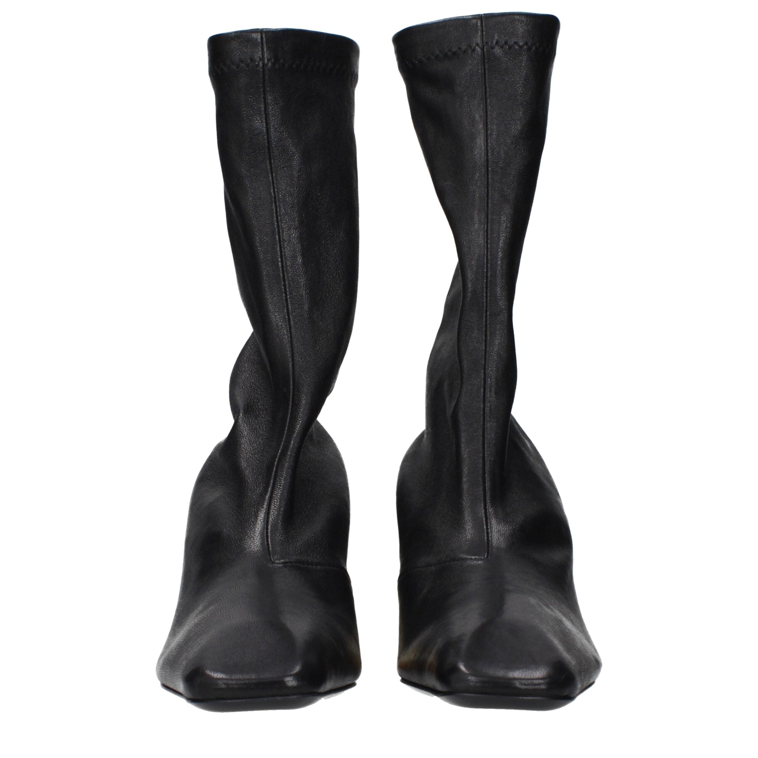 Jil Sander Black Leather Ankle Boots