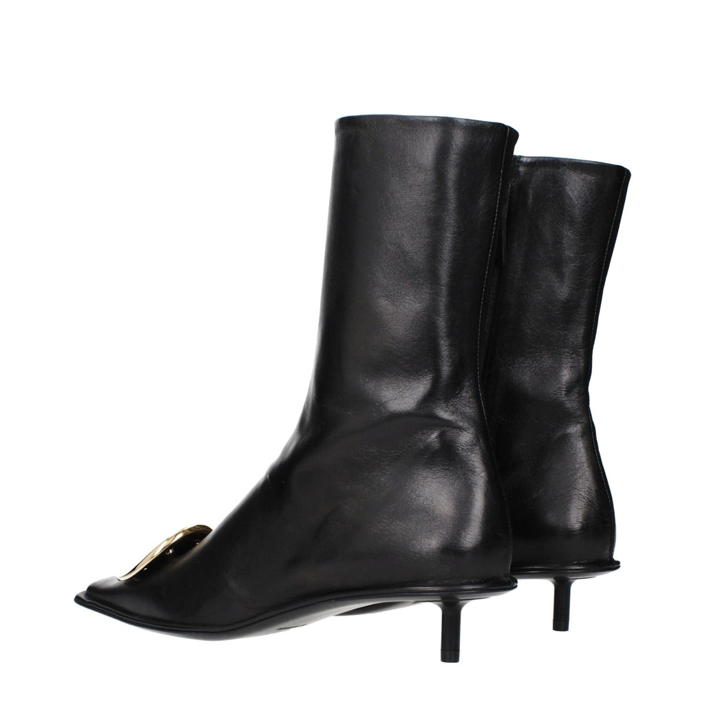 Jil Sander Black Leather Ankle Boots