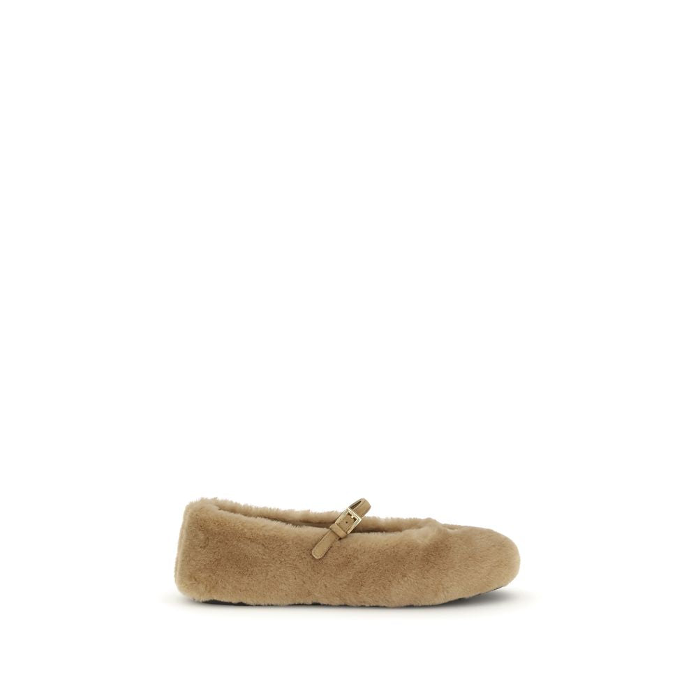 Prada Beige Lamb Ovis Aries Aries Ballet Flats