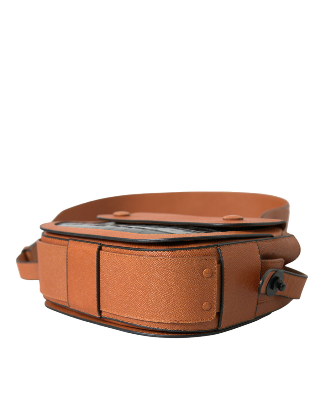 Balenciaga Black Brown Exotic Skin Leather Shoulder Camera Purse Bag