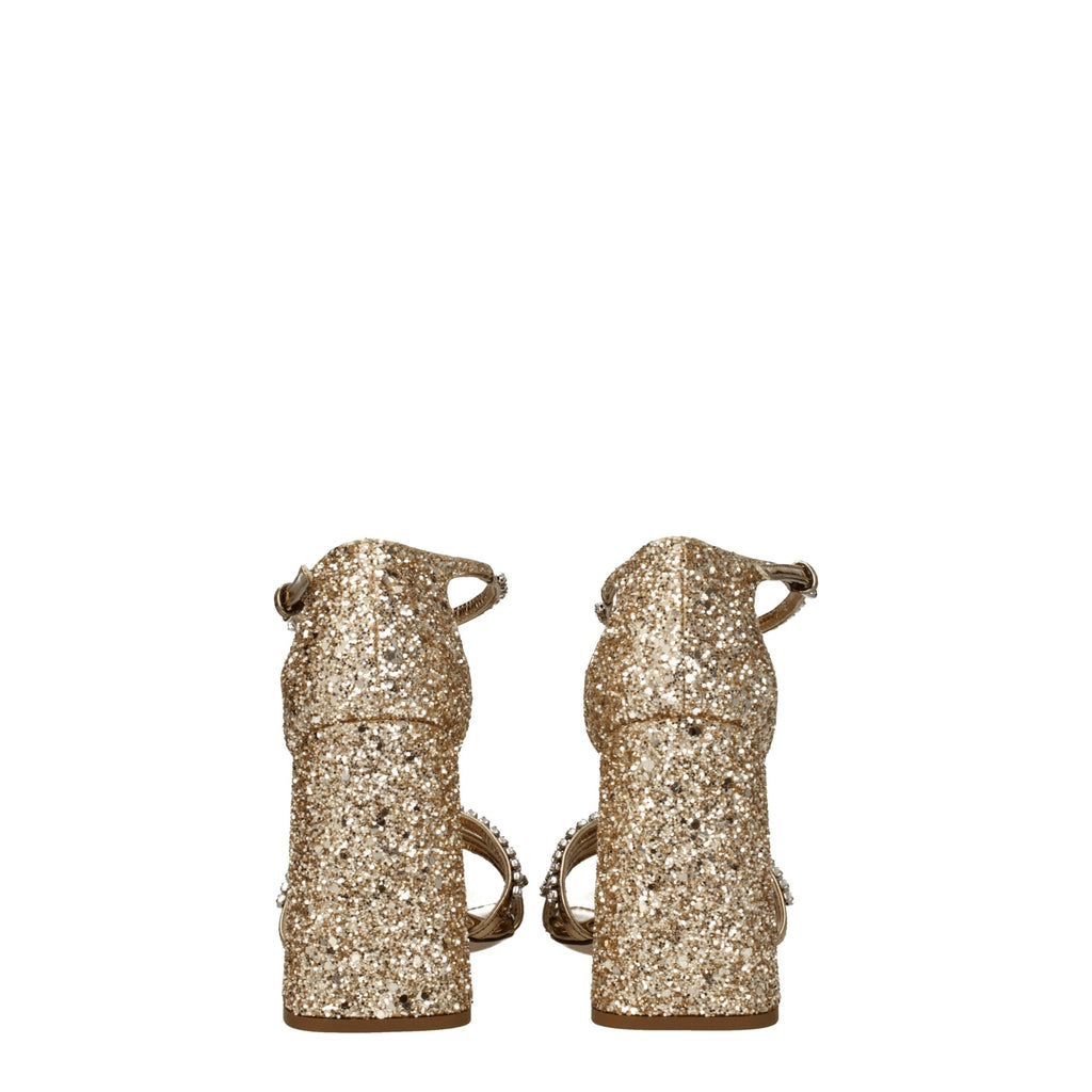 Miu Miu Gold Plastic Platform Sandals