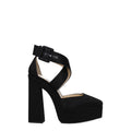 Jimmy Choo Black Satin Platform Sandals