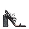 Miu Miu Black Leather Platform Sandals