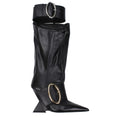 The Attico Black Leather Boots