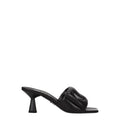 Prada Black Leather Platform Sandals