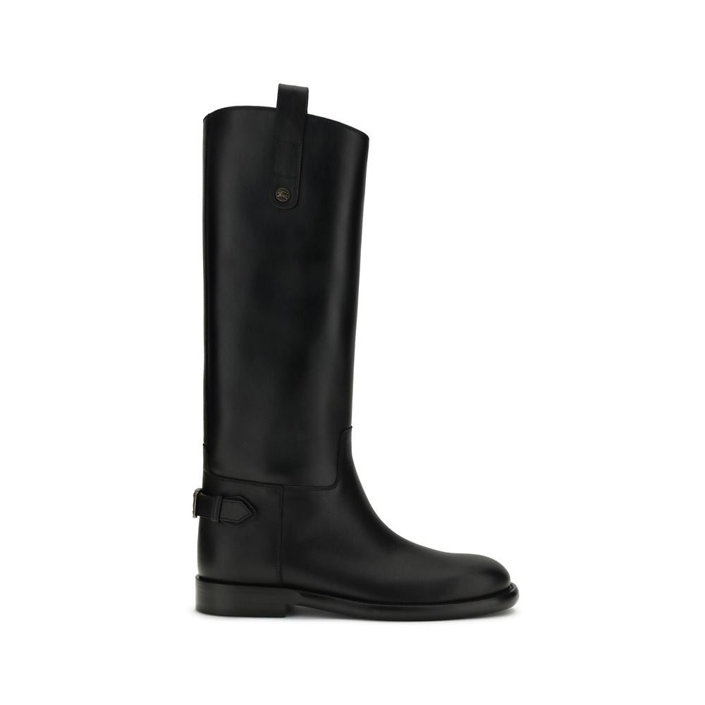 Burberry Black Calf Leather Bos Taurus Boots