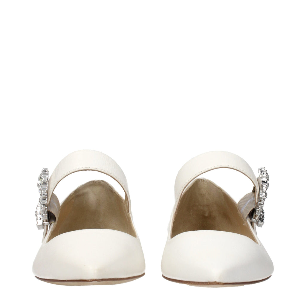 Jimmy Choo White Leather Ballet Flats