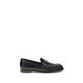 Fendi Black Calf Leather Bos Taurus Slip-On Loafers