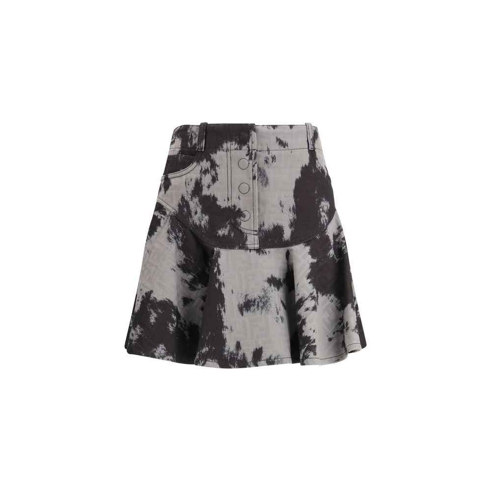 Fendi Black Cotton Mini Skirt