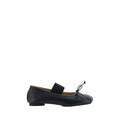 MM6 Black Calf Leather Bos Taurus Ballet Flats