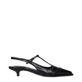 Miu Miu Black Leather Mid Heel Pumps