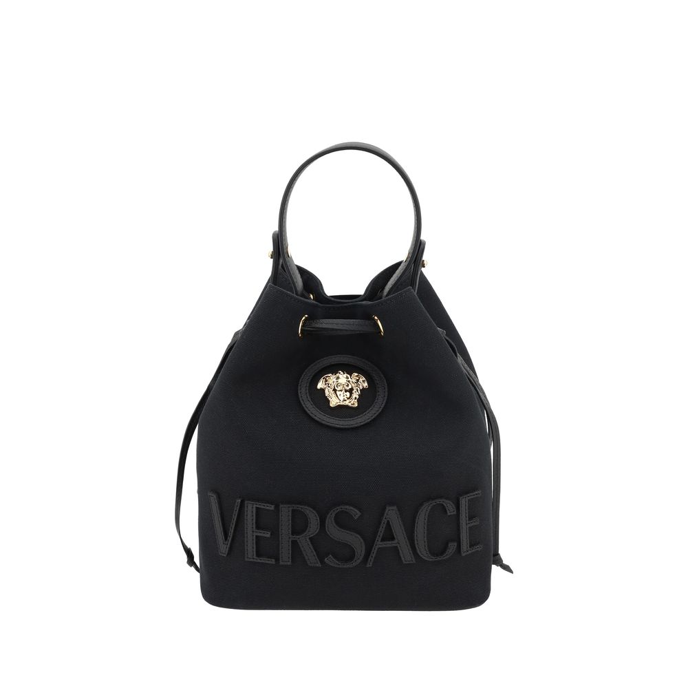 Versace Black Fabric Backet Bag